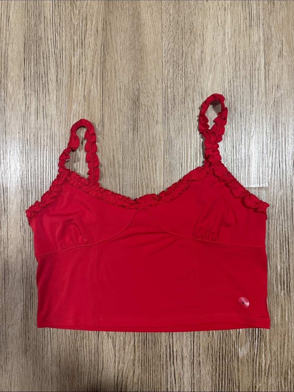 Aeropostale Red Ruffle-Trim Tank Top xL